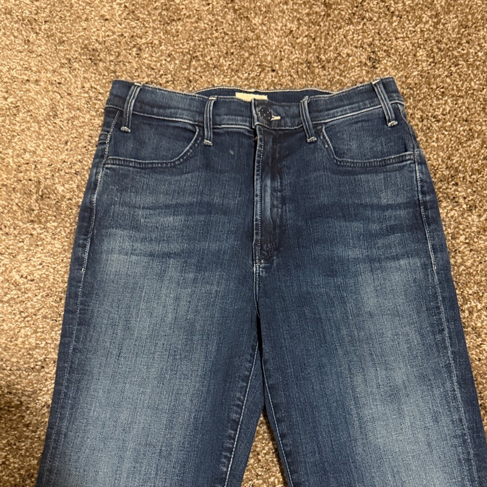 MOTHER Women's Medium Blue Flare Jeans - Picture 4 of 6